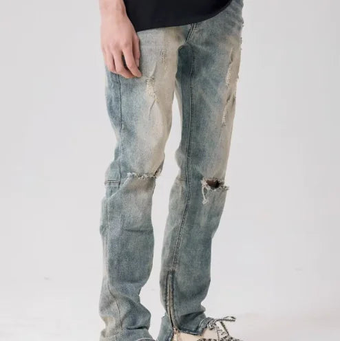 Hand-Splashed Ink Slim-Fit Jeans - Kia Day Design