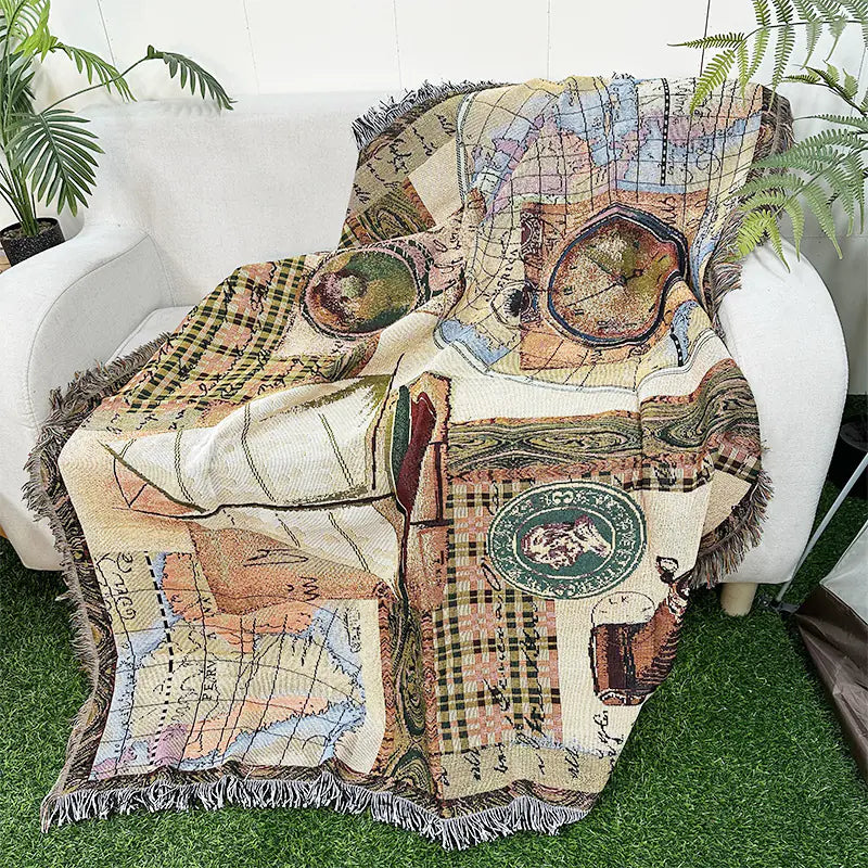 Bohemian Sofa Blanket - Premium Cotton Throw (In Stock) Kia Day Design