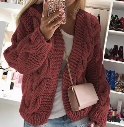 Fall Winter New Women's Chunky Knit Cardigan