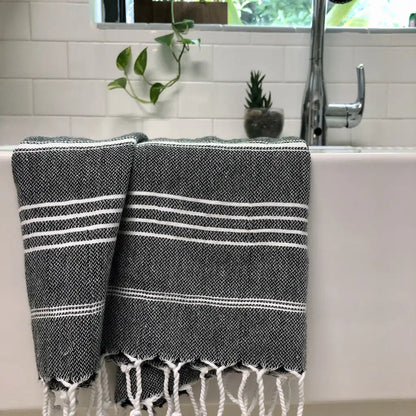 Classic Turkish Hand Towel Black