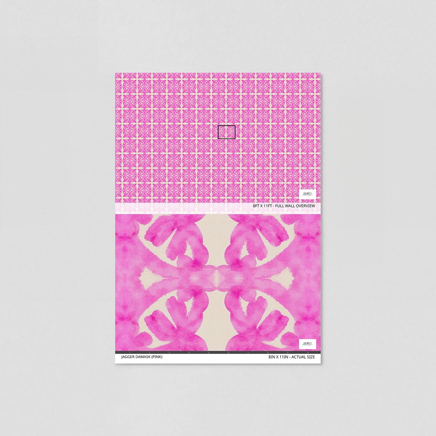 Jagger Damask (Pink) Wallpaper - Sample - Wallpaper