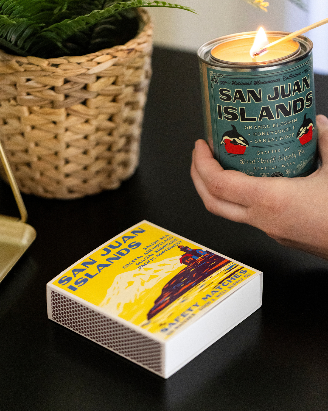 San Juan Islands Vintage National Park Cabin Matches - -