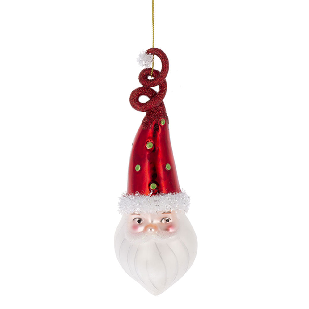 Vintage Santa Reflector Glass Ornaments Set of 3 - - Seasonal Decor
