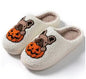 Halloween Dog Embroidery Cotton Home Slippers White