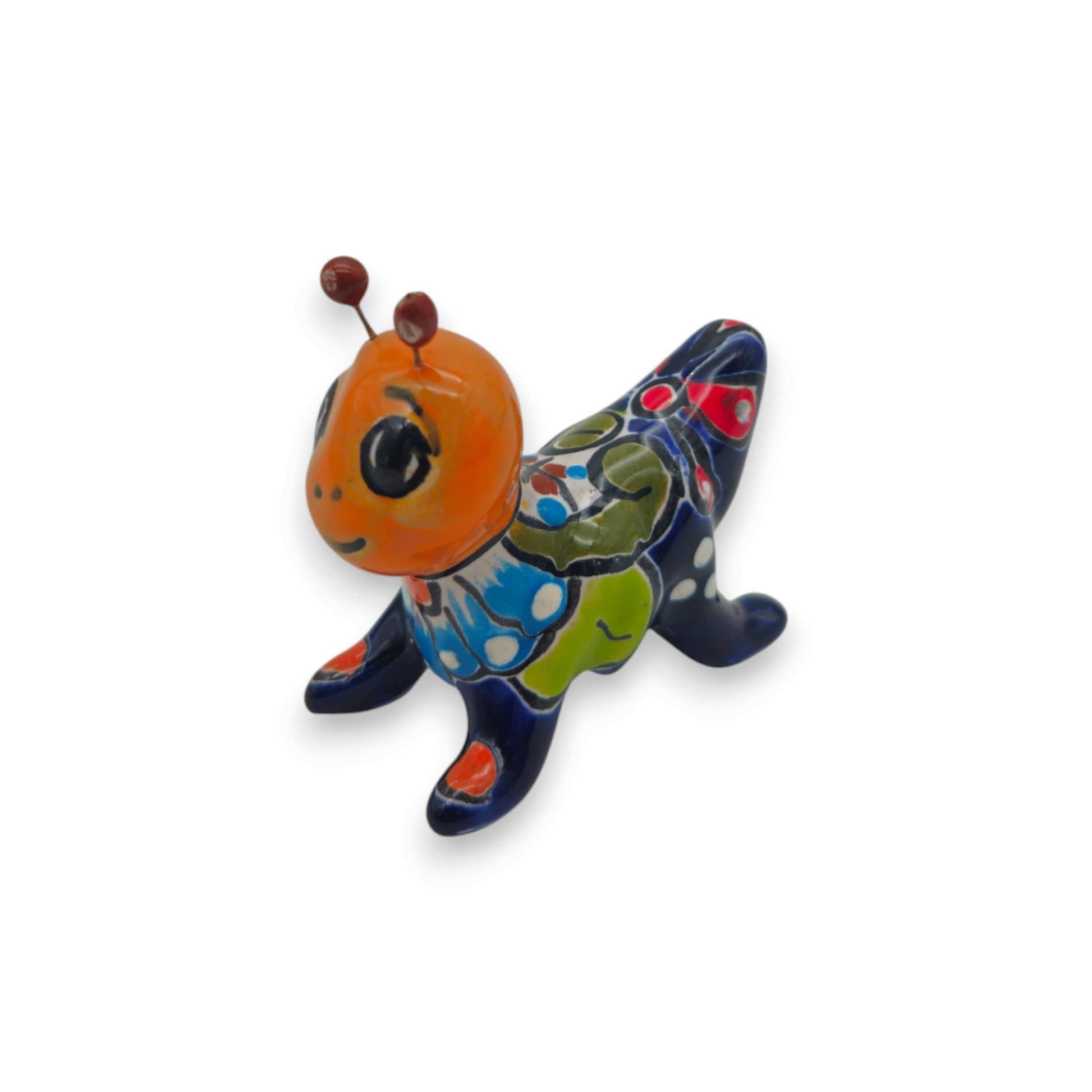 Set of 2 Colorful Talavera Crickets Mexican Ceramic Art - - Talavera Figurine