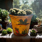 Set of 3 Vibrant Talavera Planters Desert Landscape Pottery - - Talavera Flower Pot