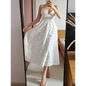 Sexy Backless Lace Dress - White china -