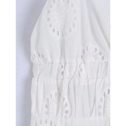 Sexy Backless Lace Dress - -
