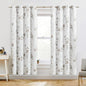 White Floral 72 Inches Long Grommet Blackout Curtains 2 Panels - Kia Day Design