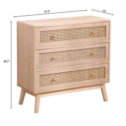 3-Drawer Rattan Storage Cabinet - Kia Day Design