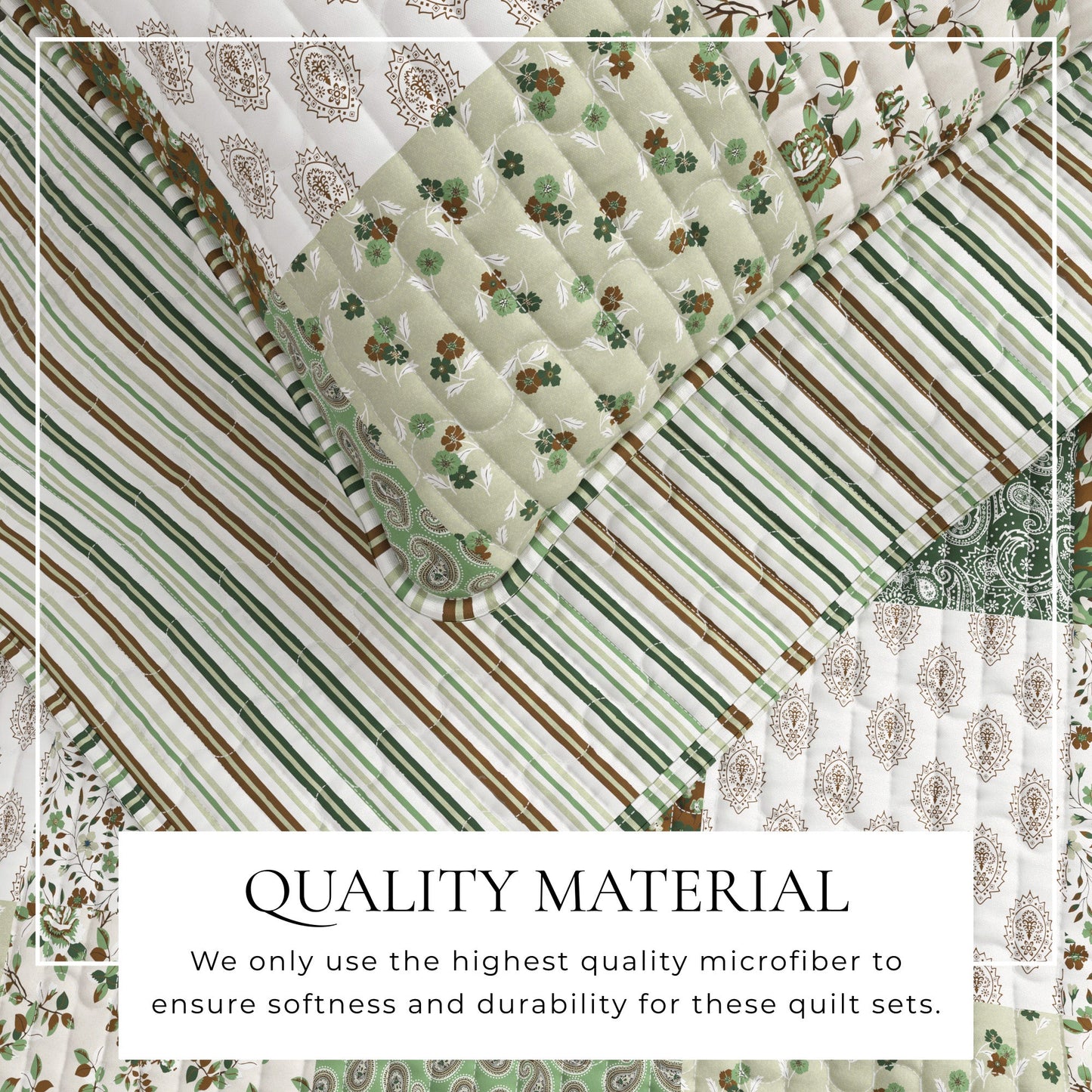 Floral Patchwork Quilt Set - Damia Collection - - Quilts & Comforters