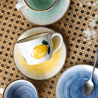 Ceramic Coffee Cup and Saucer Set - Kia Day Design