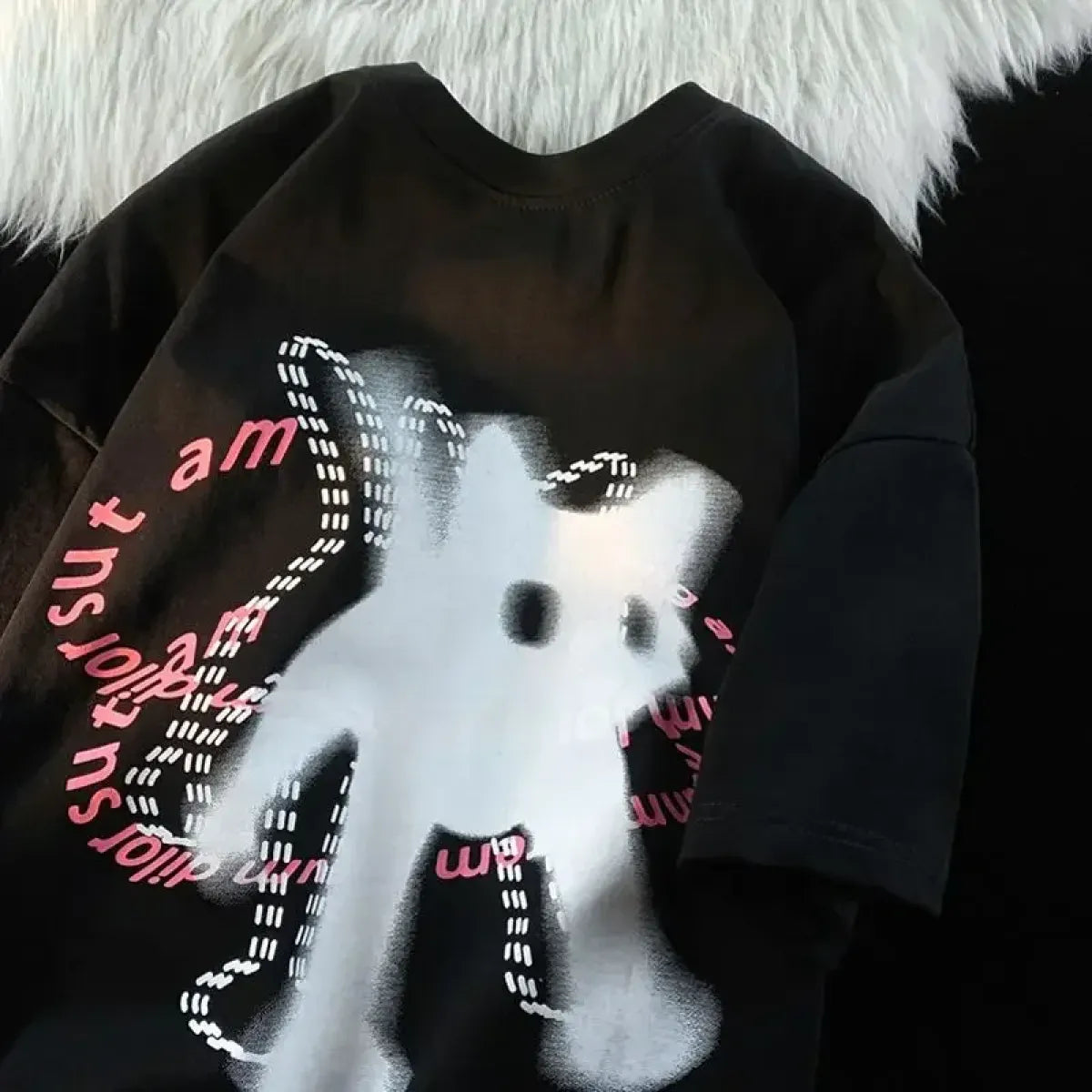 Shadow Feline Illusion Tee – Contemporary Artistic Cat Print - -