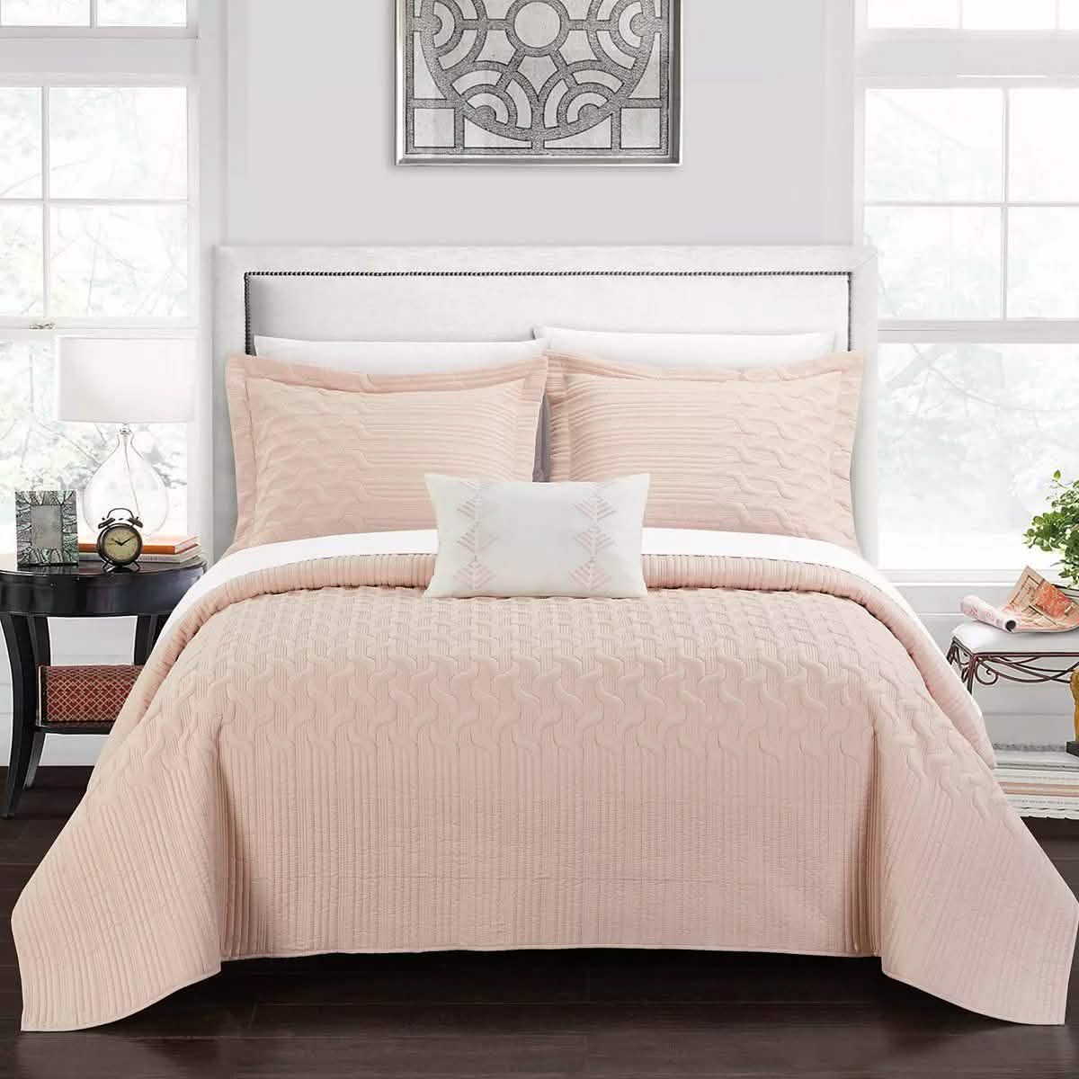 Shaly Quilt Cover Set Interlaced Vine Pattern Quilted Bed- DailySale- {{Product type}}