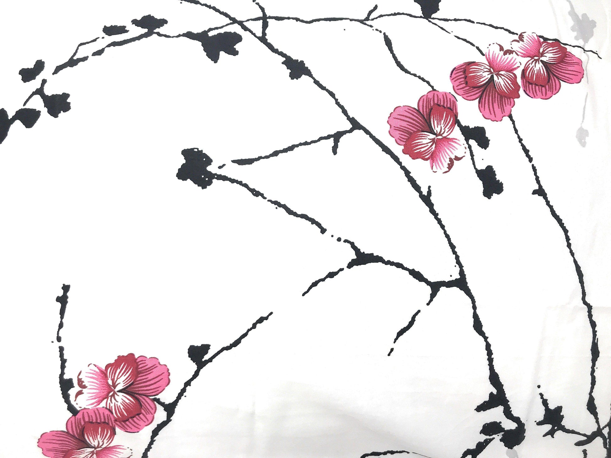 DaDa Bedding Floral Cherry Blossoms Red Purple Fitted Sheet & Pillow Cases Set (FTS8318) - - Sheet Sets