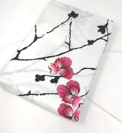 DaDa Bedding Floral Cherry Blossoms Red Purple Fitted Sheet & Pillow Cases Set (FTS8318) - - Sheet Sets