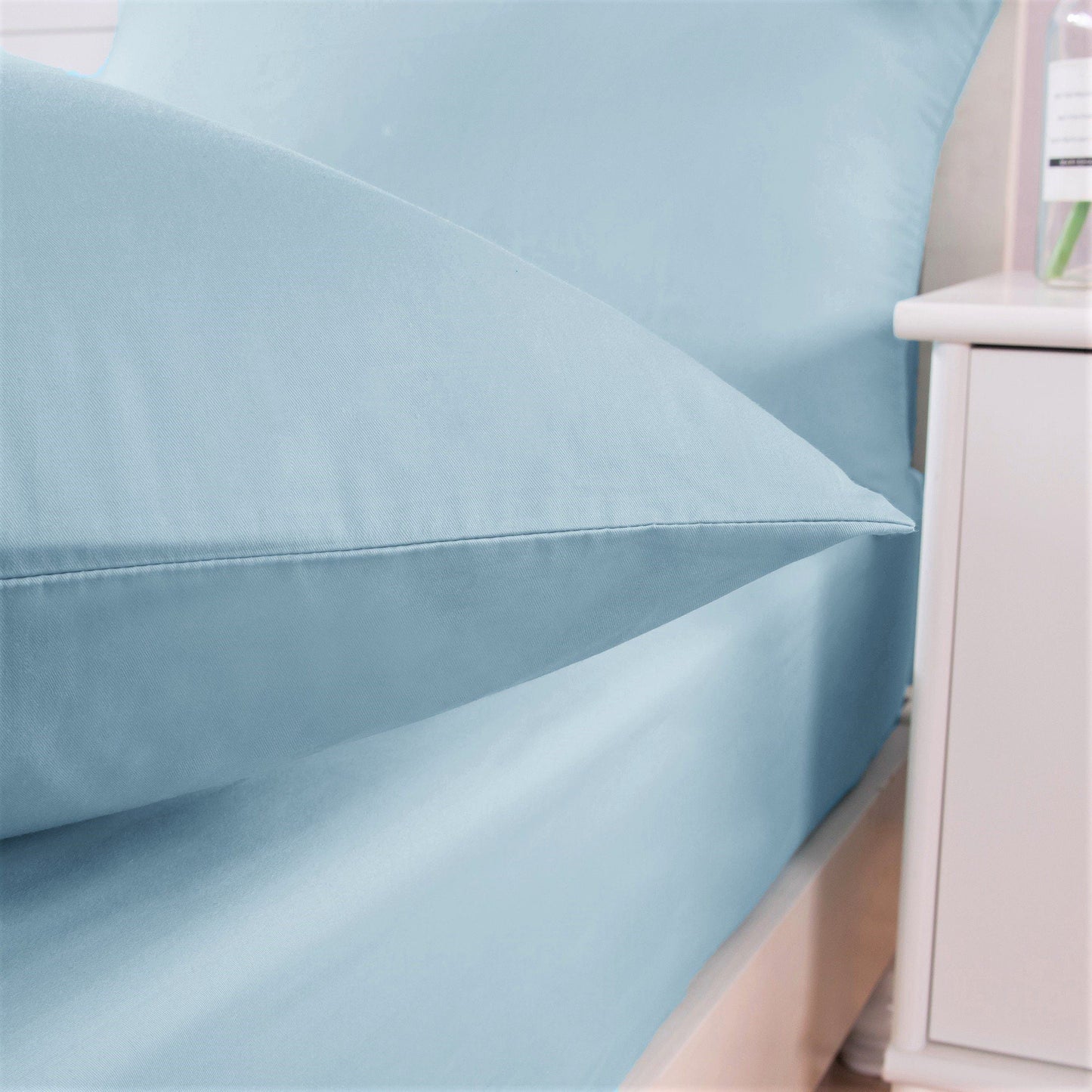 DaDa Bedding Seafoam Blue Cotton Fitted Sheet Set - - Sheet Sets
