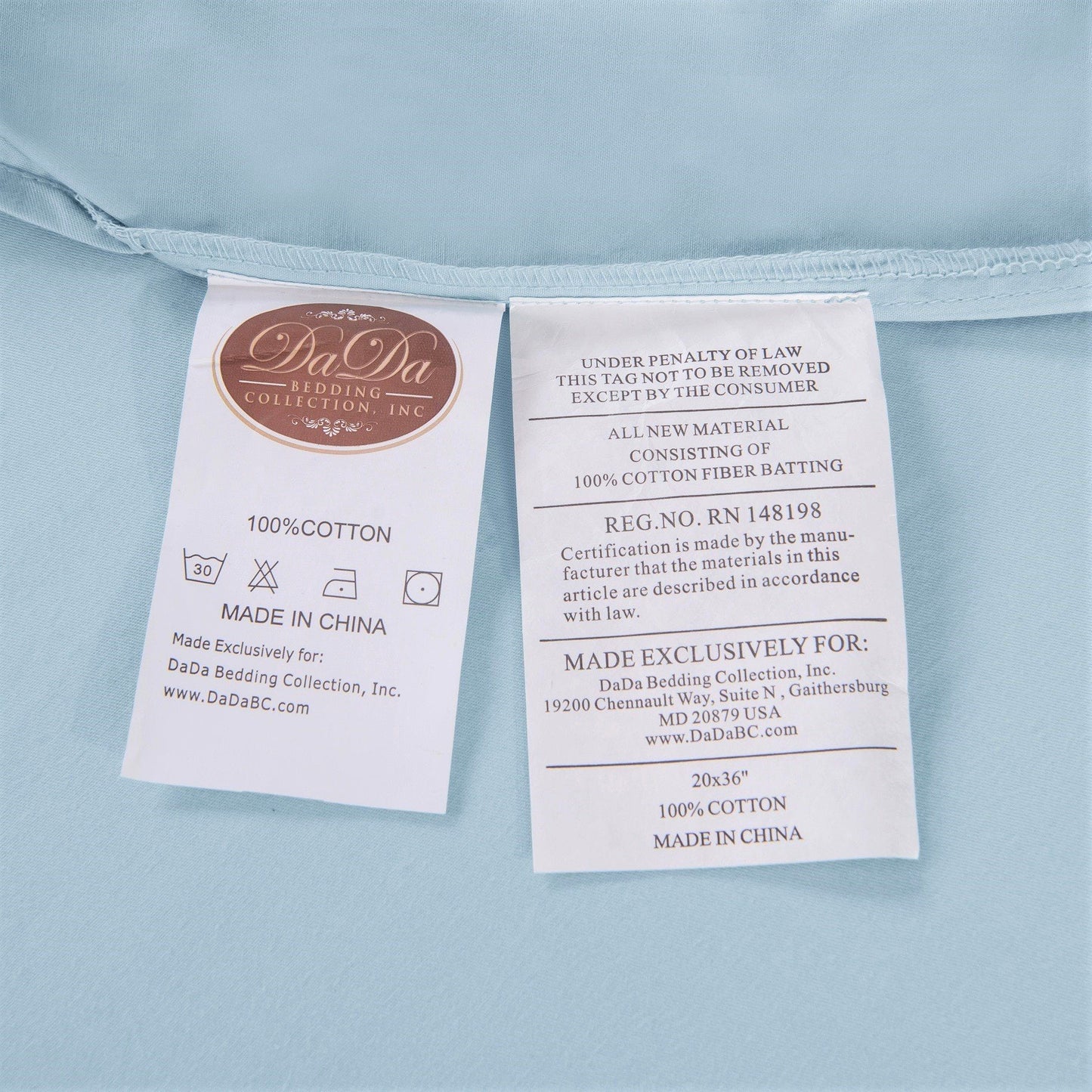 DaDa Bedding Seafoam Blue Cotton Fitted Sheet Set - - Sheet Sets