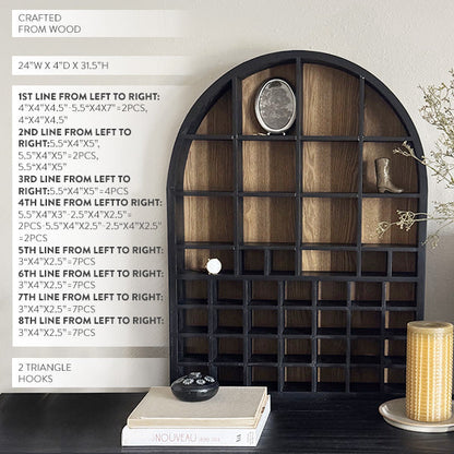 Arched Cubby Wood Wall Shelf - - Sale