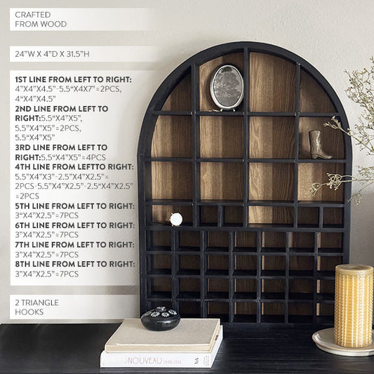 Arched Cubby Wood Wall Shelf - - Shelf