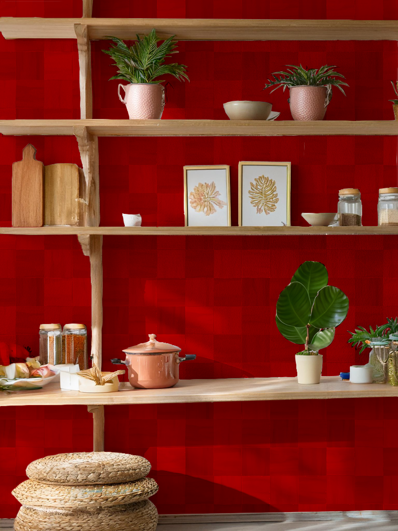 Zellige Wallpaper, red- Samantha Santana Creative- {{Product type}}
