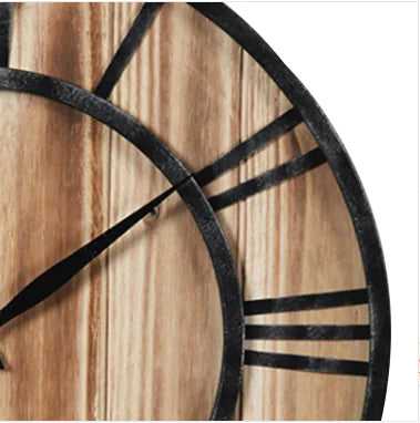 Solid Wood and Iron Wall Clock - Kia Day Design