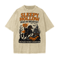 Sleepy Hollow Bed & Breakfast Acid Wash T-Shirt - Khaki - gymwear