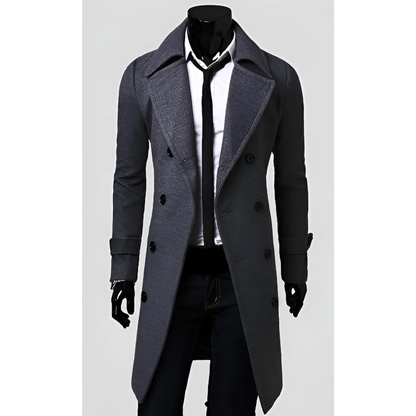 Slim Fit Overcoat - Gray -