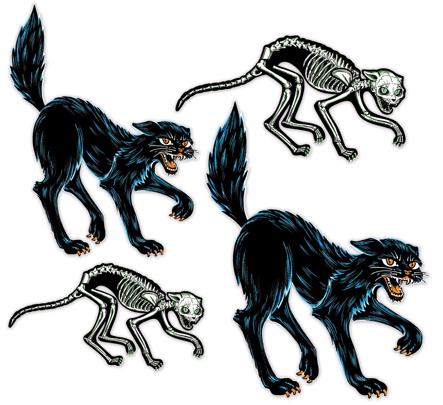 Vintage Halloween Jointed Cats - Default Title - Holidays >> Halloween