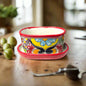 Small Talavera Flower Pot Colorful Hand-Painted Mexican Planter - Red - Talavera Flower Pot