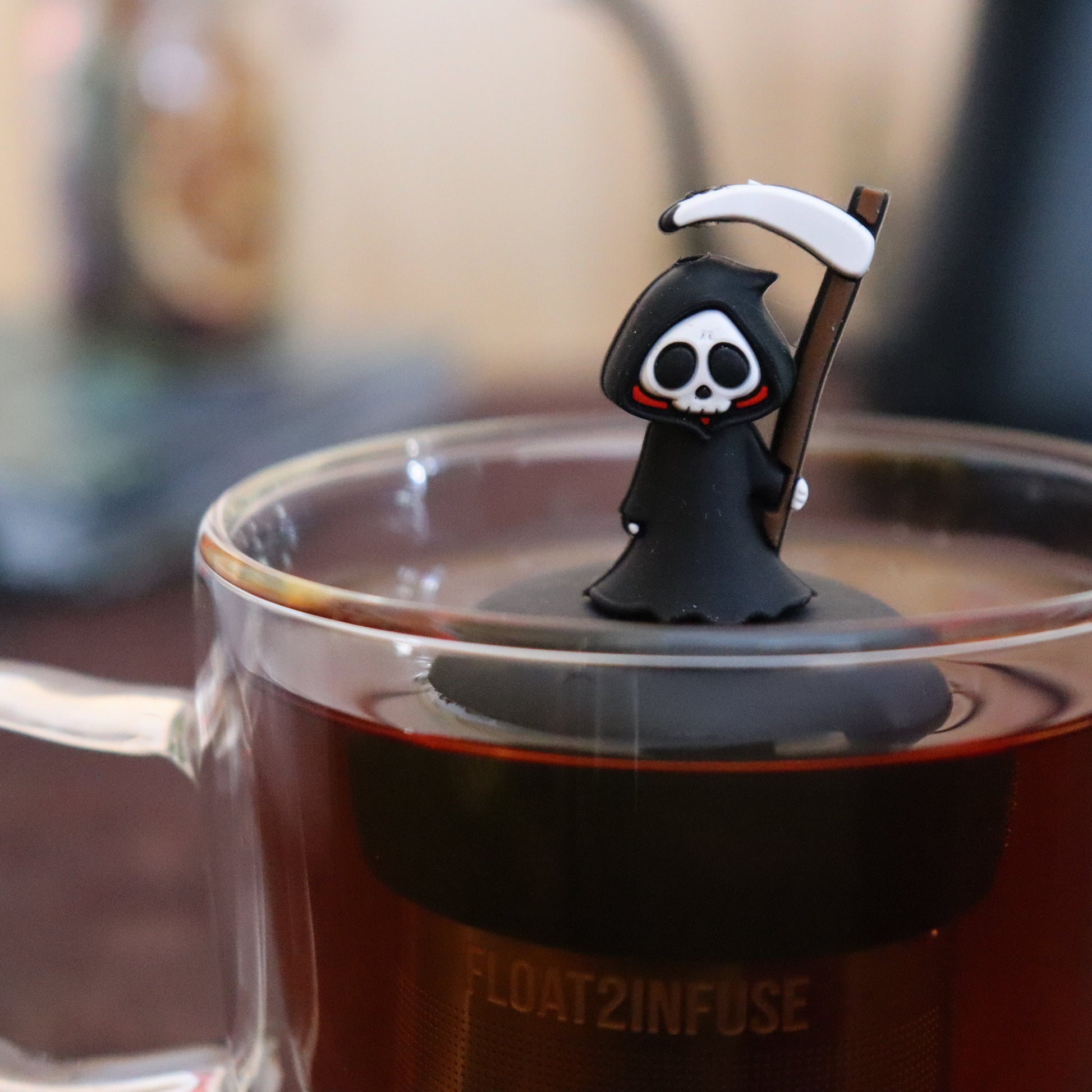 Floating Grim Reaper Tea Steeper - Cute Tea Infuser for Loose Tea - - teaware