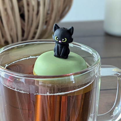Floating Black Halloween Cat Tea Infuser - Cute Animal Tea Infuser for Loose Leaf Tea - - teaware