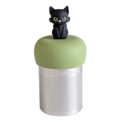 Floating Black Halloween Cat Tea Infuser - Cute Animal Tea Infuser for Loose Leaf Tea - - teaware