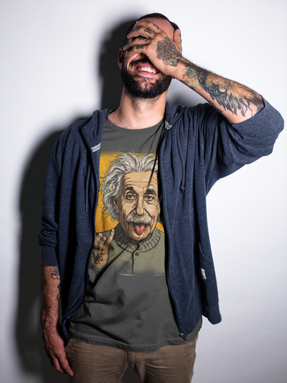 Rock On Einstein Graphic T-Shirt - Solid Heavy Metal - Graphic Tee