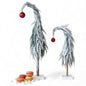 Snow Frosted Faux Evergreen Charlie Brown Tree with Ornament - - Ornament