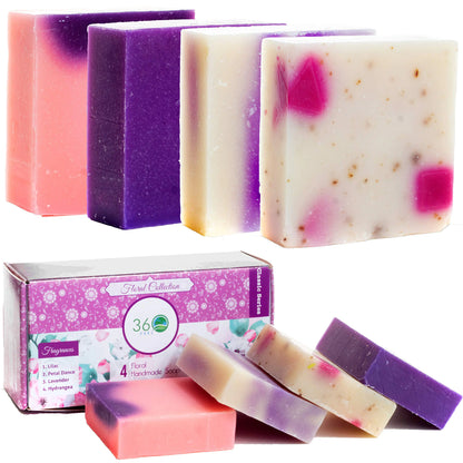 Pack of 4 360Feel Floral Soap Set - - soap