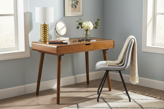 Solid Wood Writing Desk - - desk