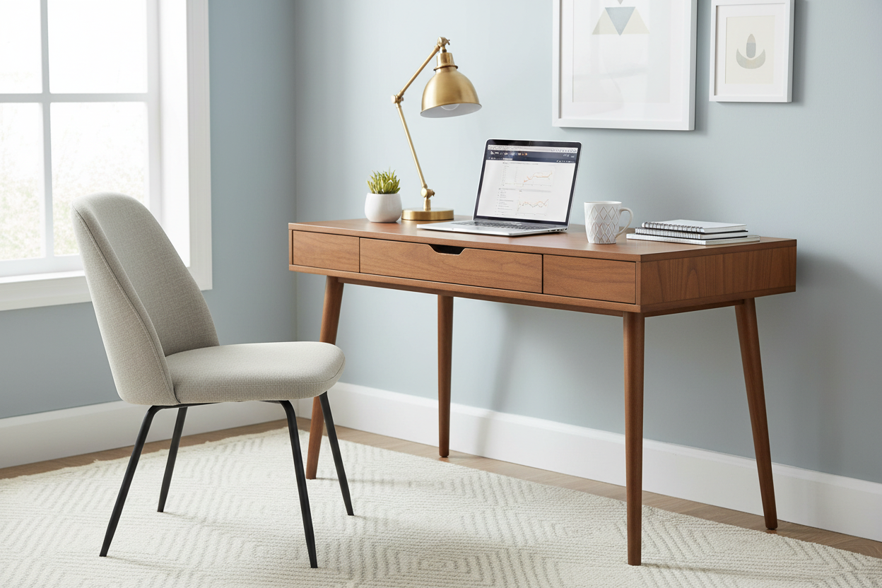 Solid Wood Writing Desk - - desk