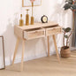 Wood Side Table with Two Rattan Drawers - Kia Day Design