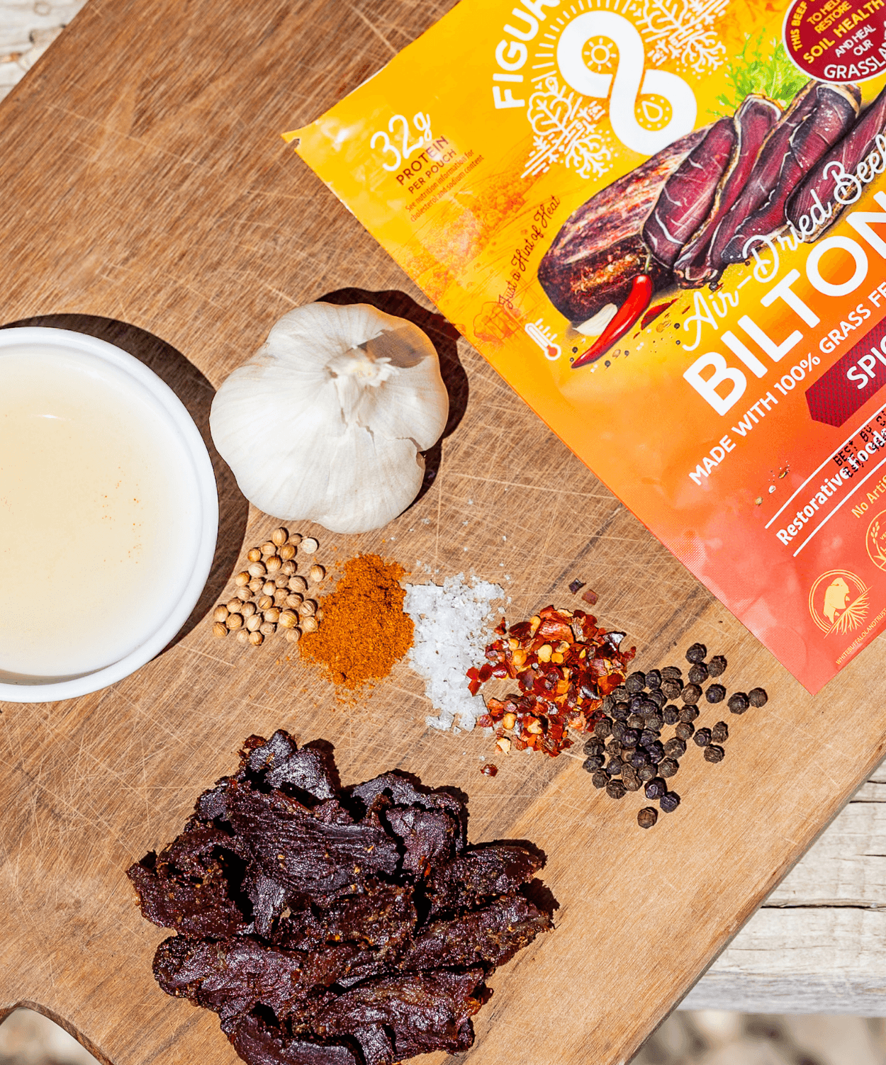 Spiced Grass Fed & Finished Beef Biltong - - Biltong
