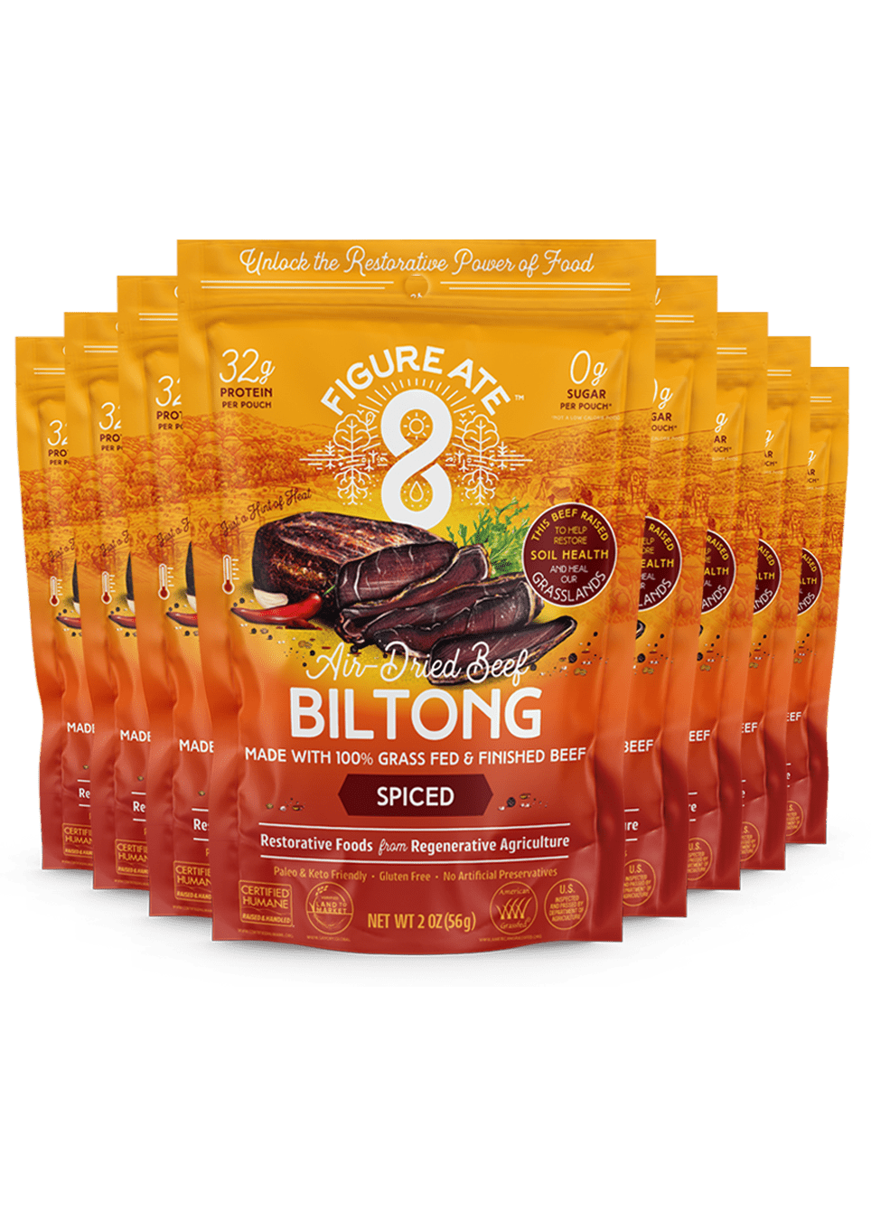 Spiced Grass Fed & Finished Beef Biltong - - Biltong