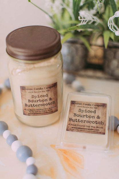 Spiced Bourbon & Butterscotch Candle - - Candles & Melts