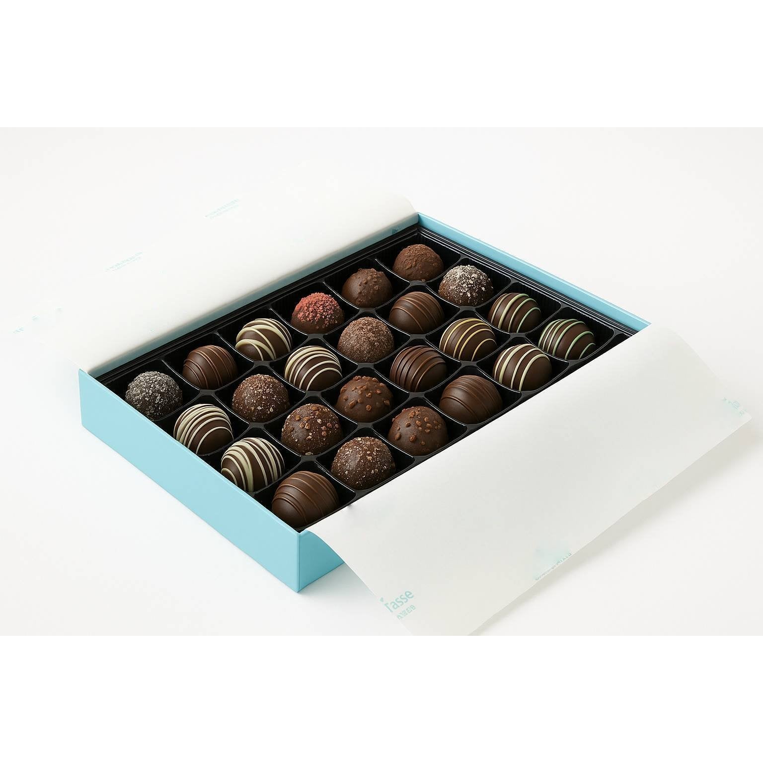 Andy Anand Artisan Dark Chocolate Truffles, 24 pc – Handmade Assorted Flavors, 60% Cocoa Butter, Gourmet Birthday & Holiday Gift Collection - - Food & Beverages > Desserts & Sweets > Chocolate