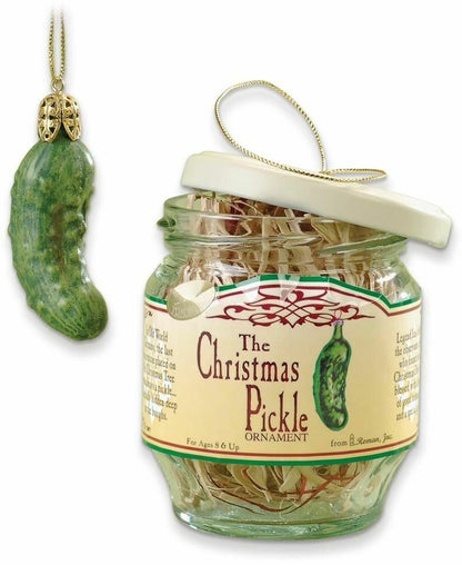 2-Piece Christmas Pickle And Decorated Glass Jar Hanging Ornament - Default Title - Christmas >> Ornaments >> Traditions