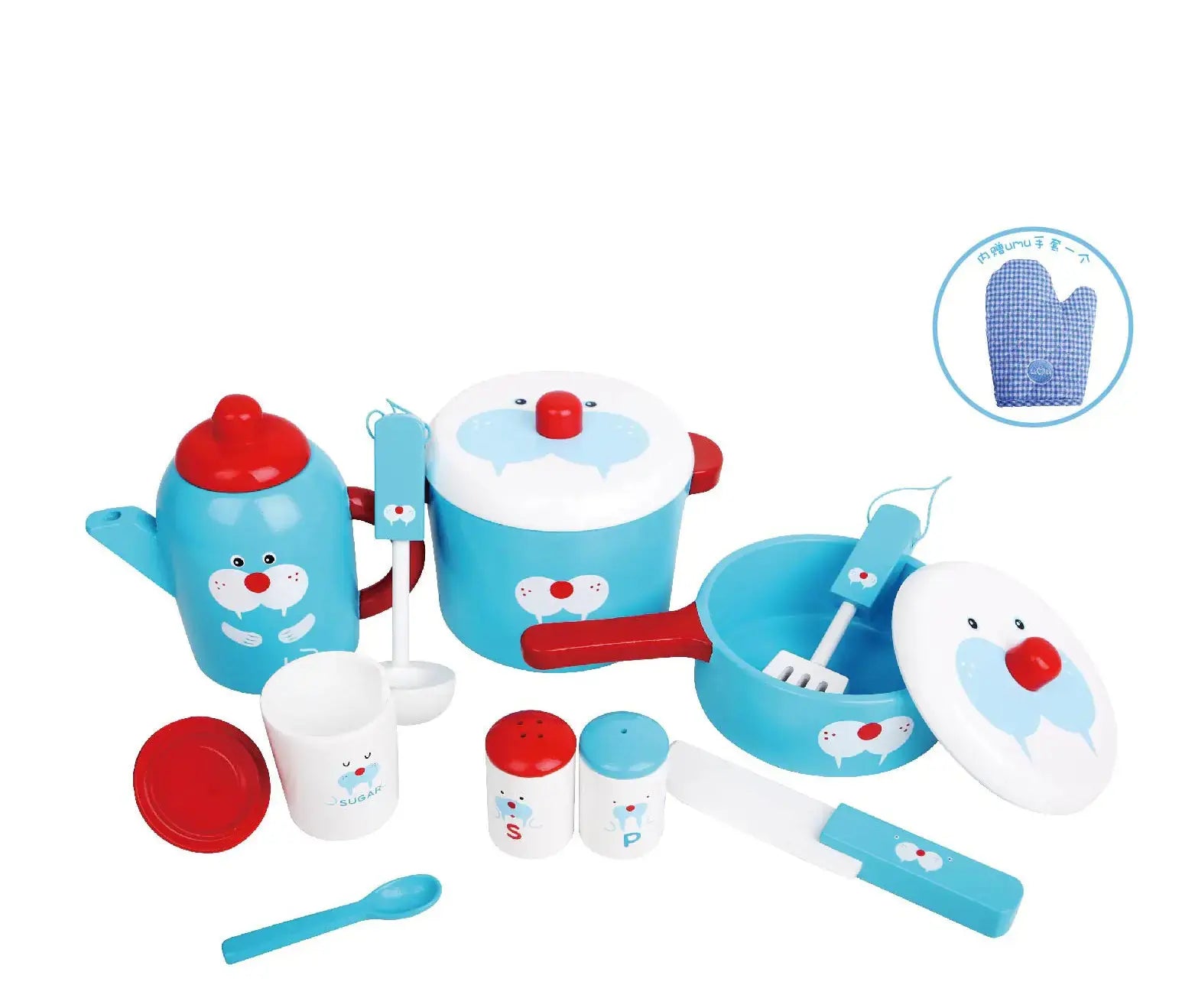 Realistic Wooden Toy Cookware Set for Kids Kia Day Design