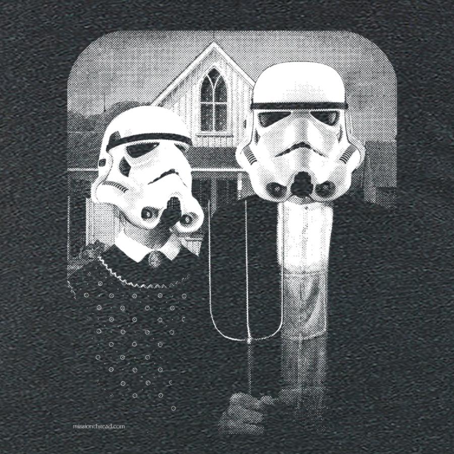 Stormtrooper American Gothic Womens Graphic Tee Shirt - - T-shirts