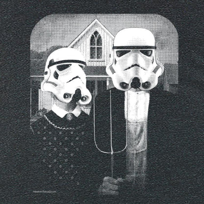 Stormtrooper American Gothic Womens Graphic Tee Shirt - - T-shirts