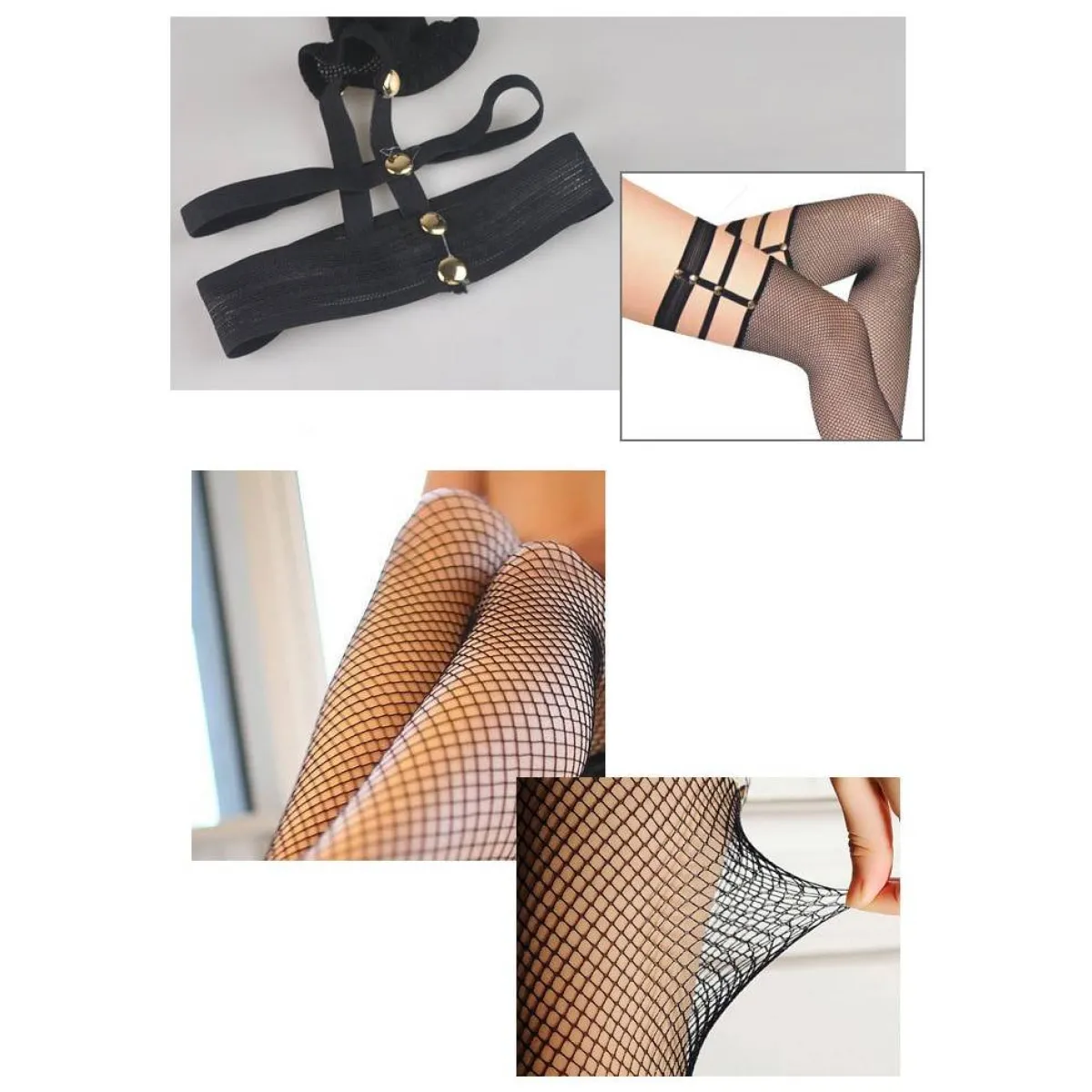 Women's Strappy Stockings - -