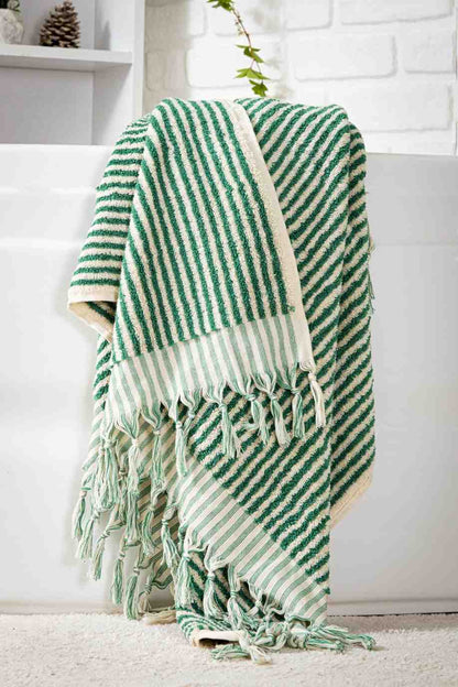 Striped Bath Towel - Benetton Green - Bath Towels