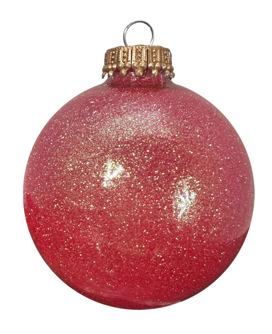 Fire Sparkle Glass Ball Ornaments - Set of 6 - - Christmas >> Ornaments >> Glass